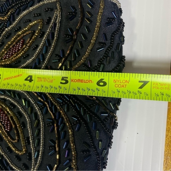 Carla Marchi black multi color beaded evening purse shoulder bag EUC - Picture 8 of 13